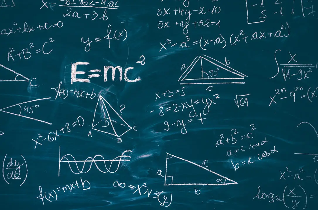 Blackboard with a math lesson written on it